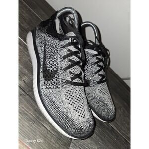 Nike Free RN Flyknit 2018 Oreo Black White Women's 8.5 Size Running Shoes